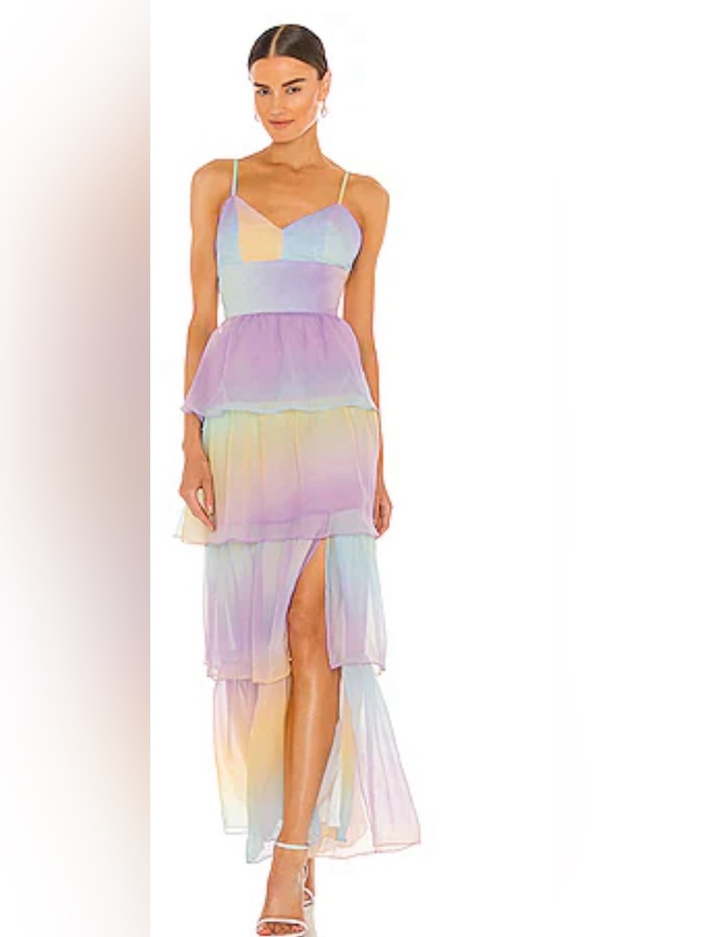 Amanda Uprichard- Thaddea Maxi Dress in Rainbow